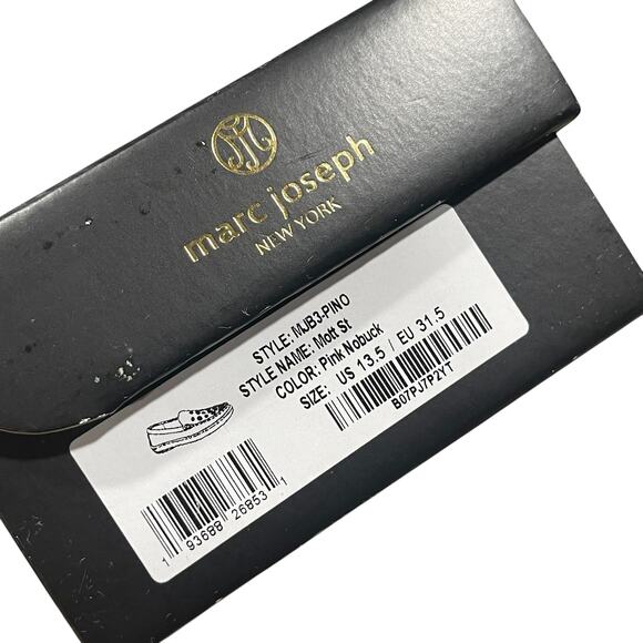 Marc Joseph NIB Mott St Pink Nubuck Leather Loafers Girls Size 13.5 - Picture 2 of 9